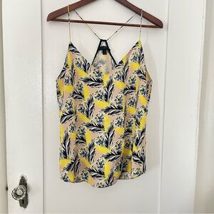 J. Crew 100% Silk Yellow and Blue Floral Camisole - Size 12